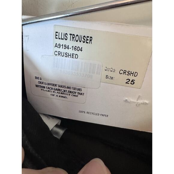 Agolde Ellis Wide Leg Denim Trouser - Crushed Black Sz 25 $268 - Picture 6 of 16